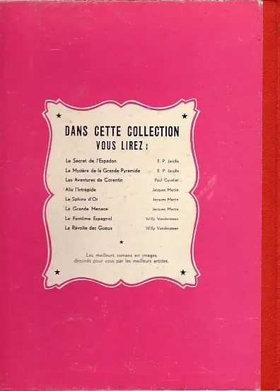 Verso de l'album Lefranc Tome 1 La grande menace