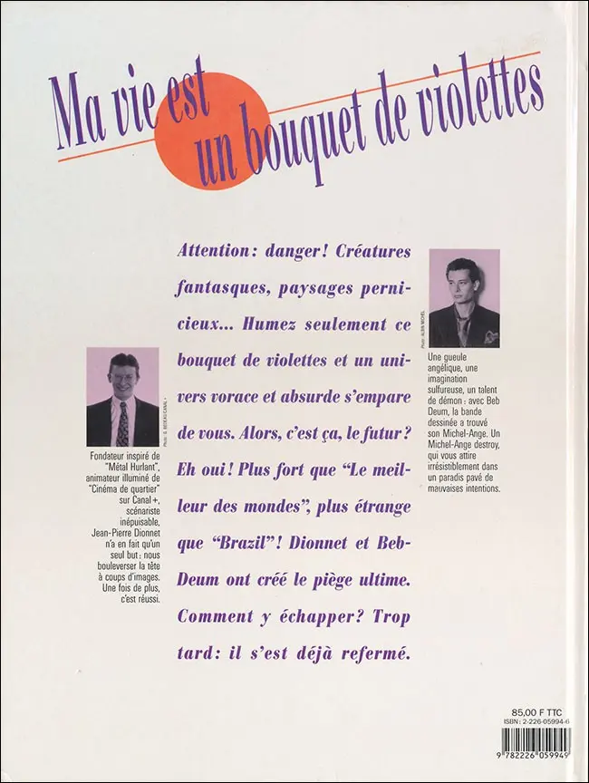 Verso de l'album Ma vie est un bouquet de violettes