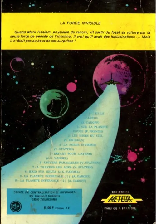 Verso de l'album Météor Tome 4 La force invisible