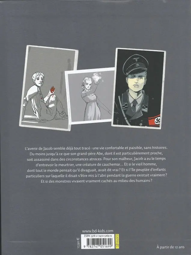 Verso de l'album Miss Peregrine et les enfants particuliers Tome 1