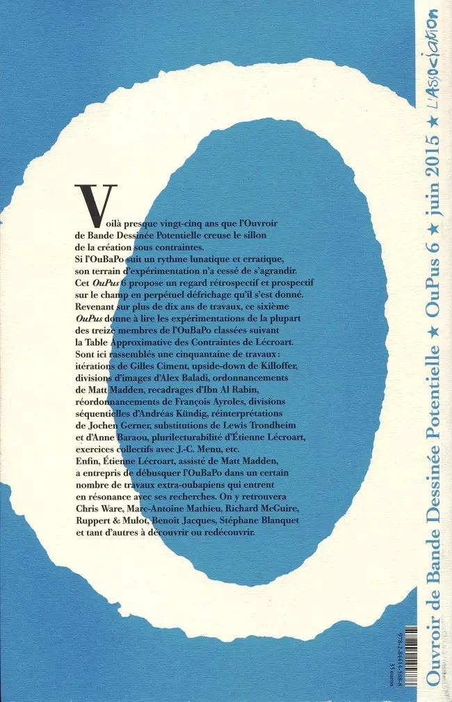 Verso de l'album Oubapo OuPus 6