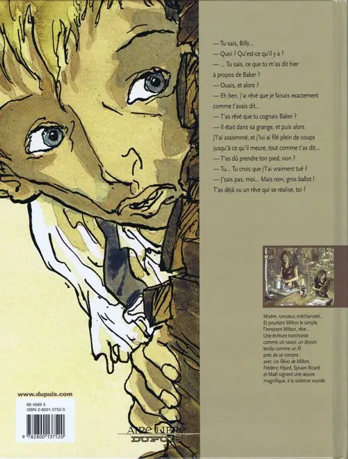 Verso de l'album Les Rêves de Milton Tome 1