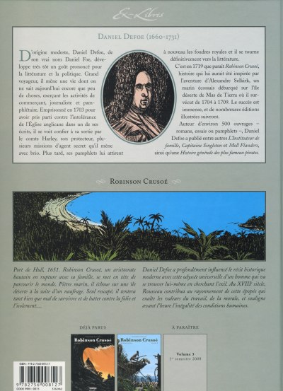 Verso de l'album Robinson Crusoé Volume 2