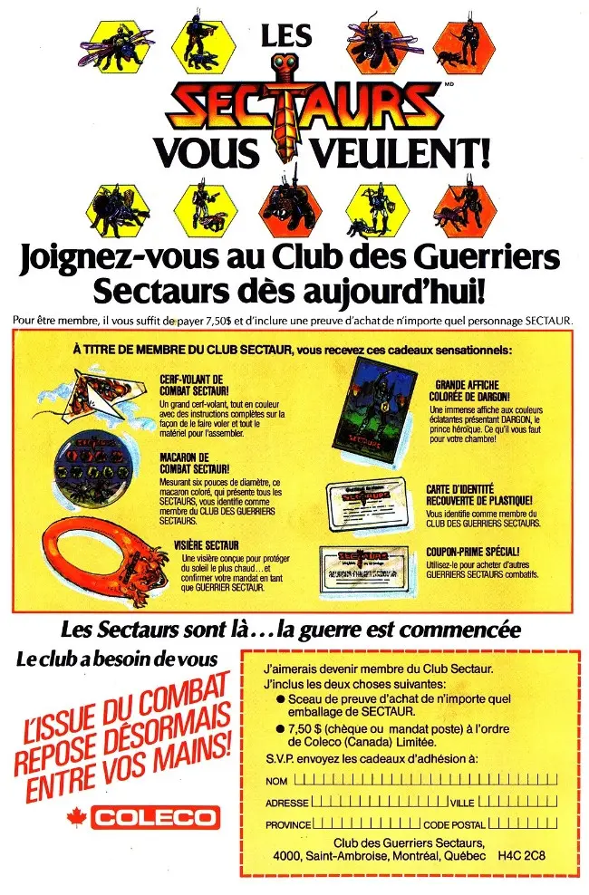 Verso de l'album Les Sectaurs N° 1