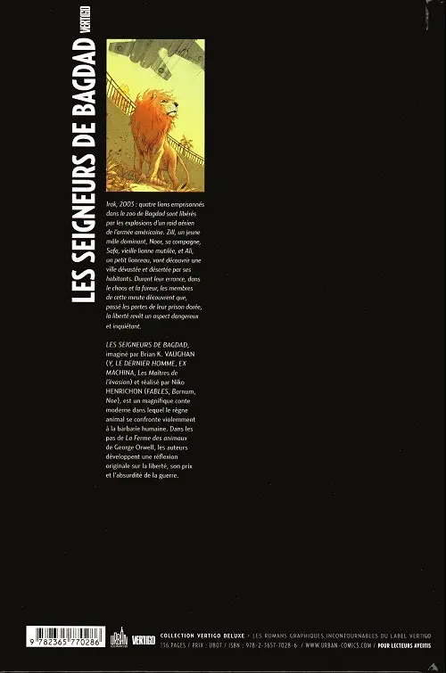 Verso de l'album Pride of Baghdad / Seigneurs de Bagdad (Les)