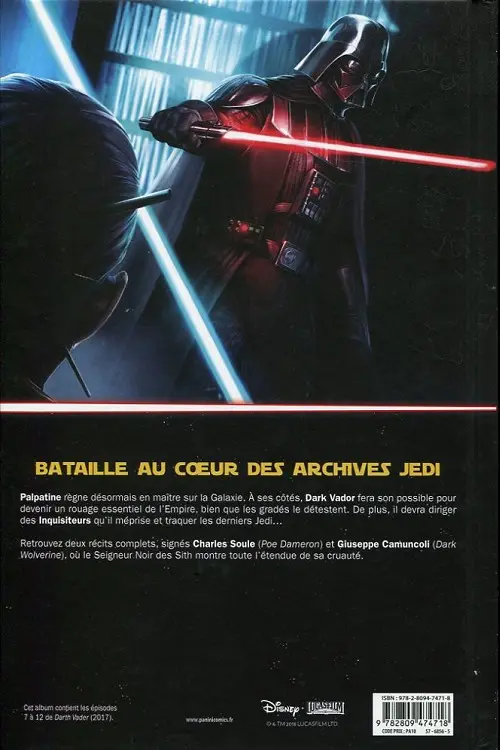 Verso de l'album Star Wars - Dark Vador : Le Seigneur noir des Sith Tome 2 Les Ténèbres étouffent la lumière