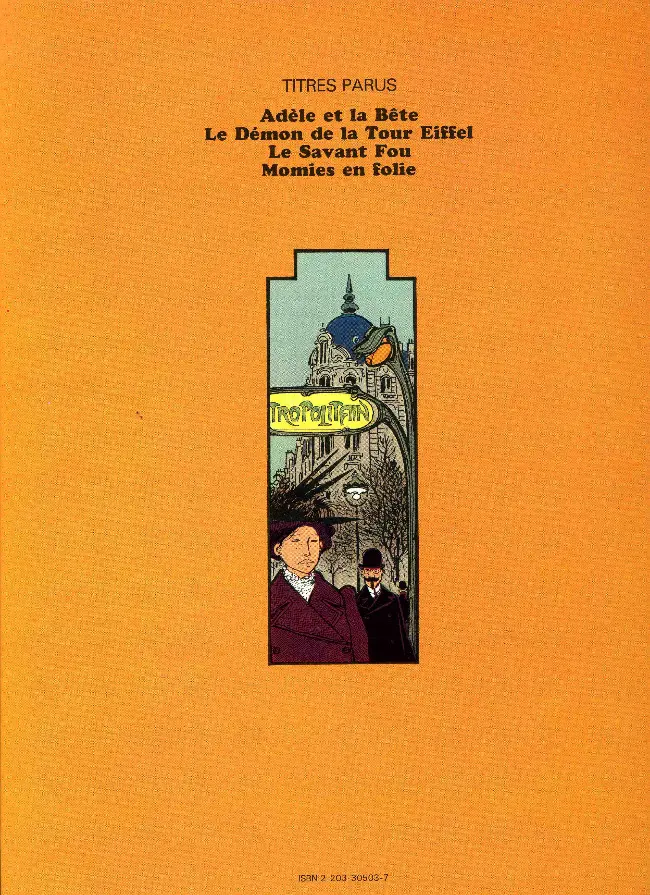 Verso de l'album Les Aventures Extraordinaires d'Adèle Blanc-Sec Tome 3 Le Savant Fou