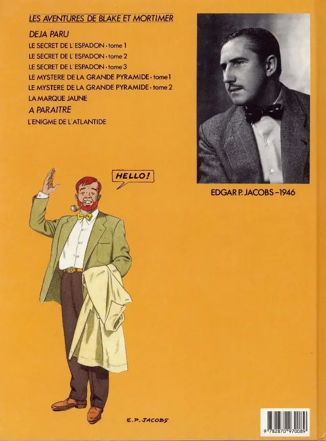 Verso de l'album Blake et Mortimer Tome 4 Le Mystère de la Grande Pyramide - Tome 1
