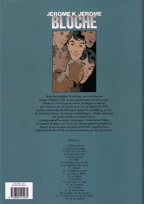Verso de l'album Jérôme K. Jérôme Bloche Tome 4 Passé recomposé