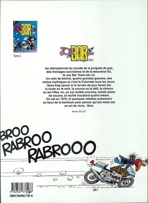 Verso de l'album Joe Bar Team Tome 1