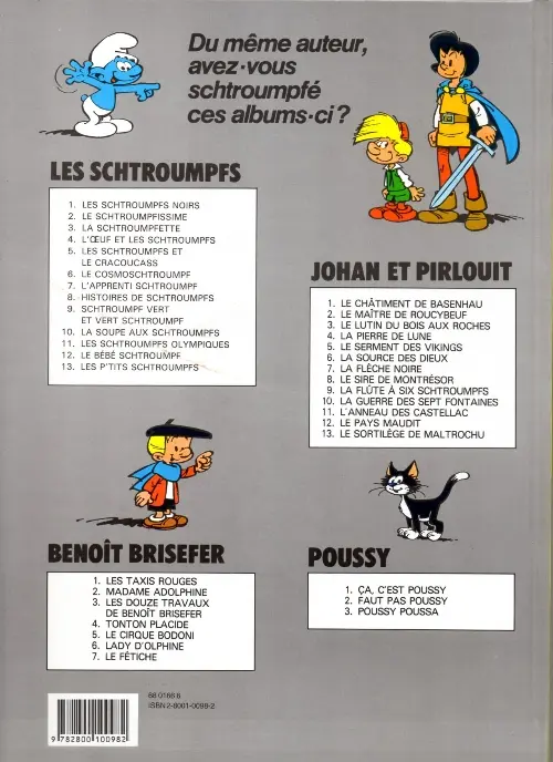 Verso de l'album Johan et Pirlouit Tome 4 La pierre de lune