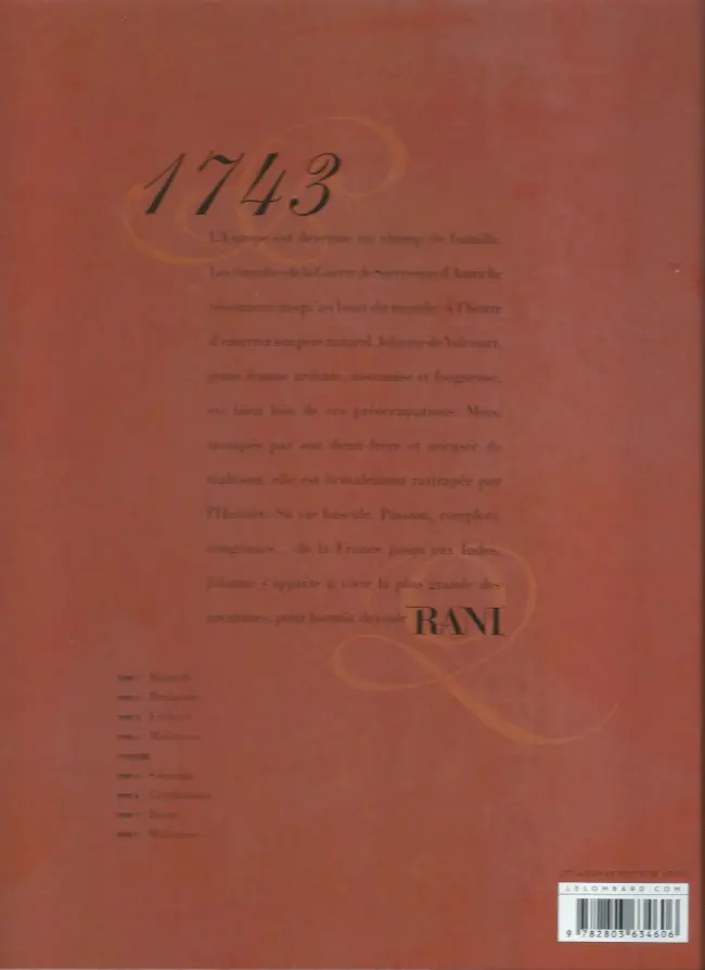 Verso de l'album Rani Tome 1 Bâtarde