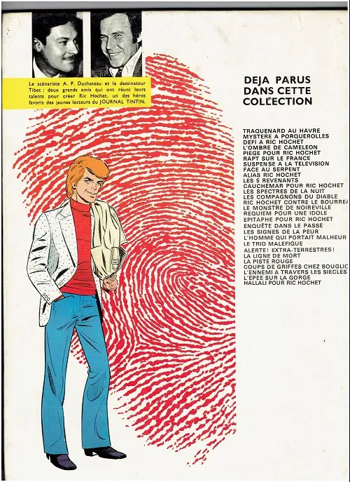 Verso de l'album Ric Hochet Tome 2 Mystère à Porquerolles