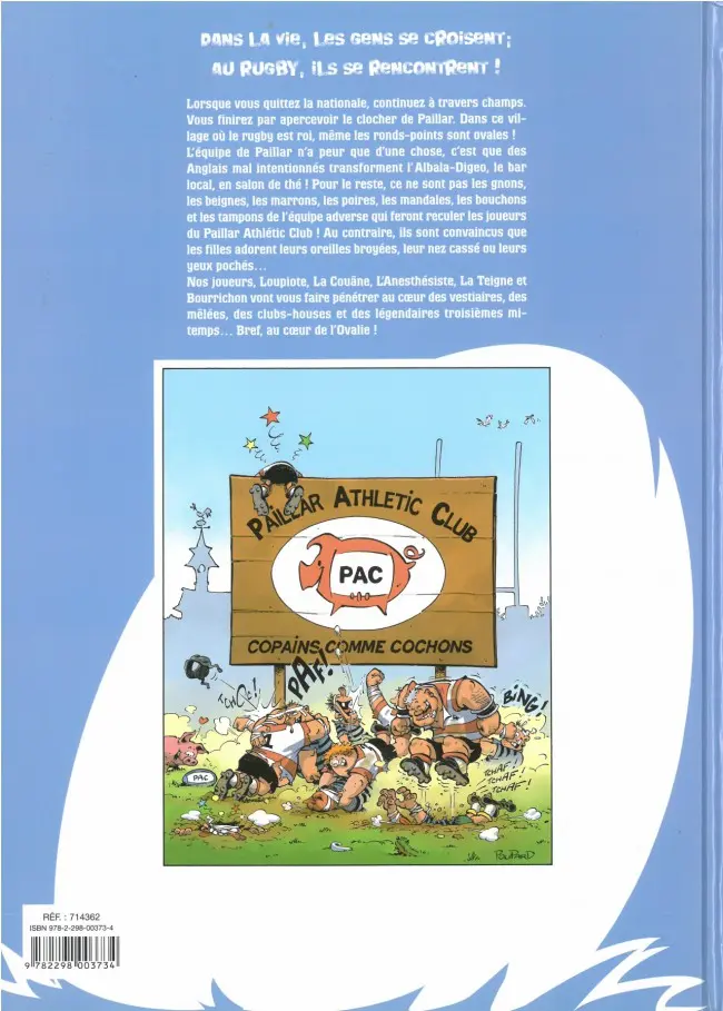Verso de l'album Les Rugbymen Tome 1 On va leur mettre les poings sur les yeux !