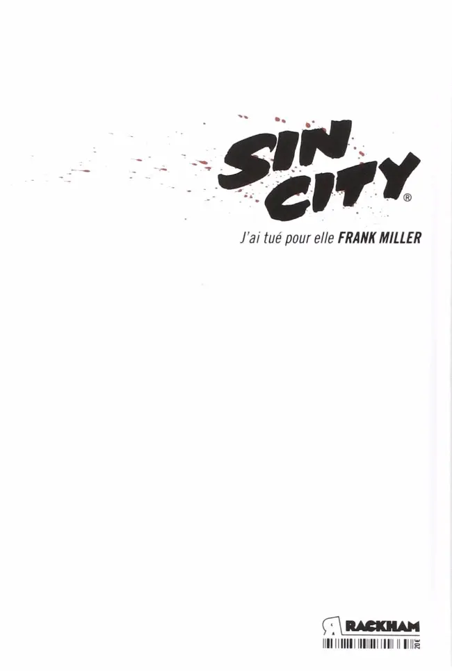 Verso de l'album Sin City Tome 2 J'ai tué pour elle