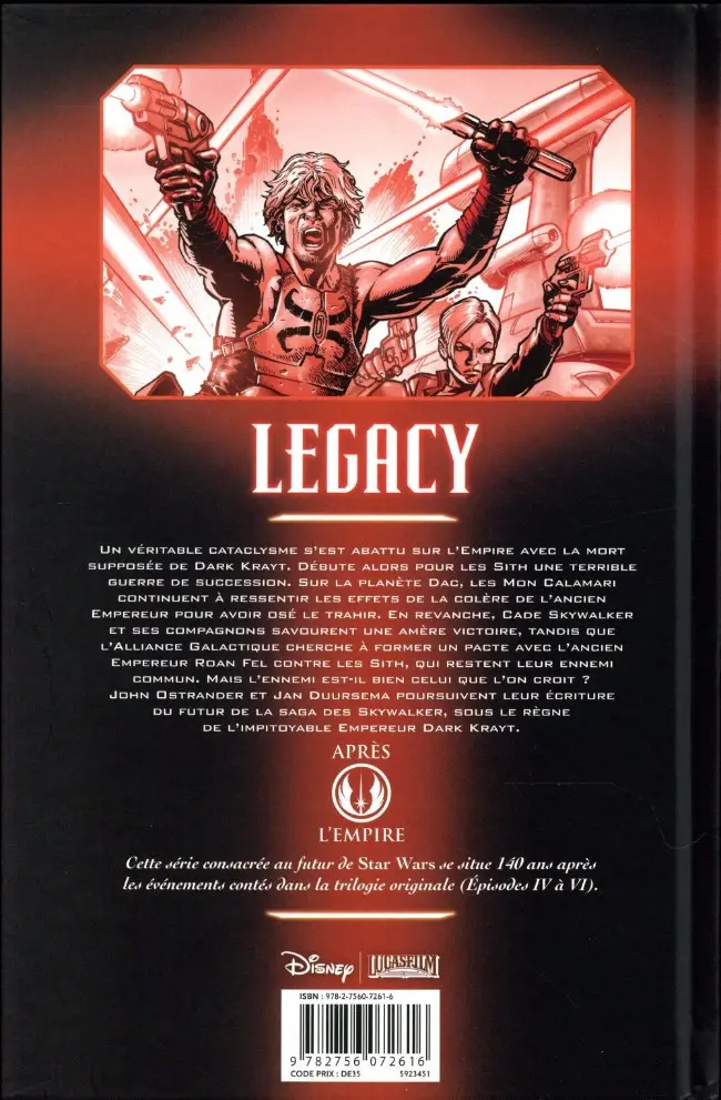 Verso de l'album Star Wars - Legacy Tome 7 Tatooine