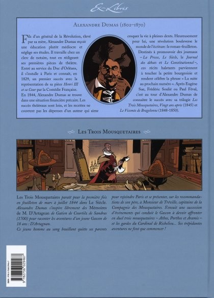 Verso de l'album Les Trois Mousquetaires Volume 2