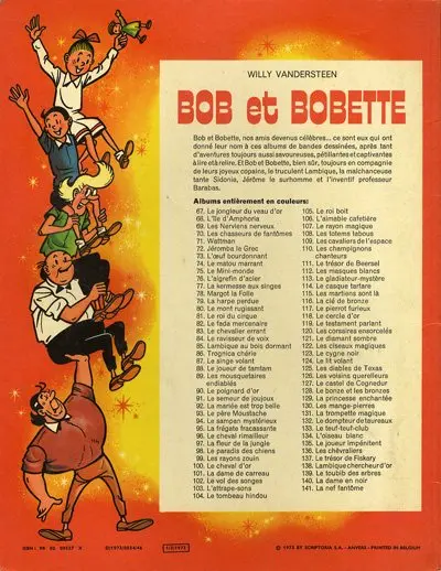 Verso de l'album Bob et Bobette Tome 140 La dame en noir