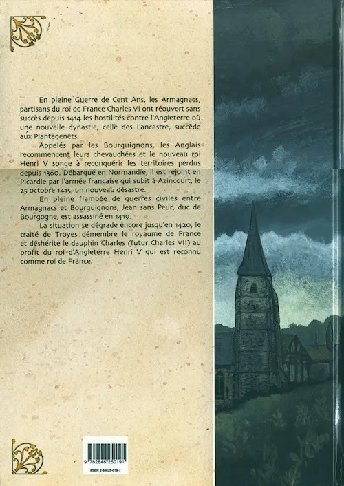 Verso de l'album La Bataille d'Azincourt