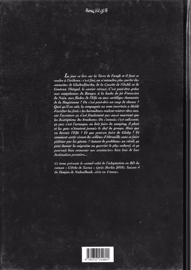 Verso de l'album Le Donjon de Naheulbeuk Tome 11 Quatrième saison, partie 2