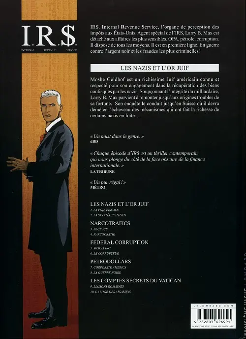 Verso de l'album I.R.$. Les nazis et l'or juif