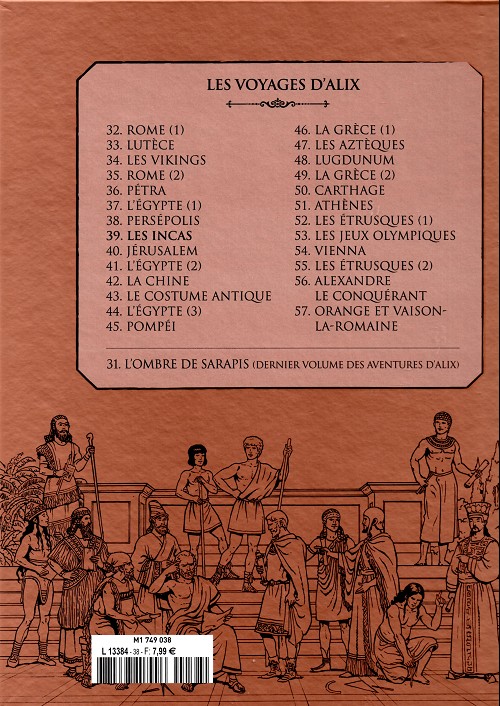 Verso de l'album Alix La collection Tome 39 Les voyages d'Alix - les Incas