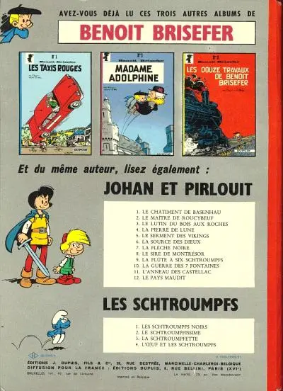 Verso de l'album Benoît Brisefer Tome 4 Tonton Placide