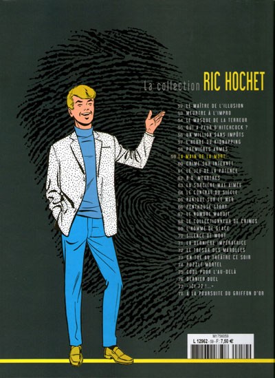 Verso de l'album Ric Hochet La collection Tome 59 La main de la mort