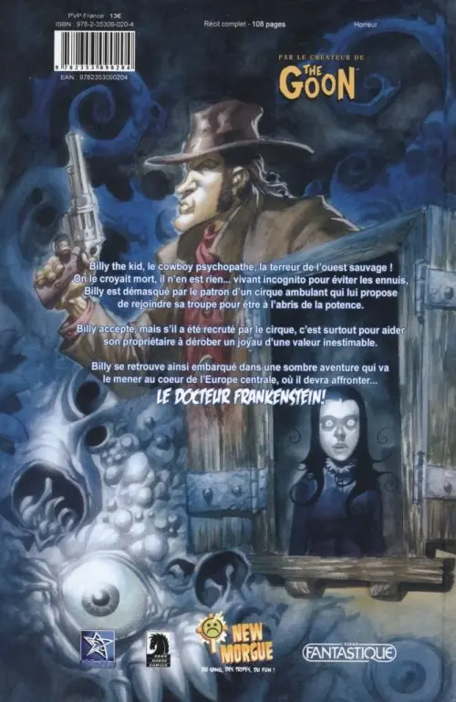 Verso de l'album Billy the Kid Billy the kid et la foire aux monstres