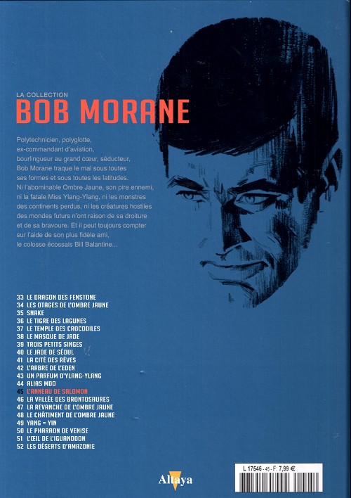 Verso de l'album Bob Morane La collection - Altaya Tome 45 L'Anneau de Salomon