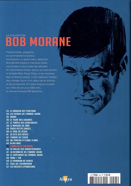 Verso de l'album Bob Morane La collection - Altaya Tome 45 L'Anneau de Salomon