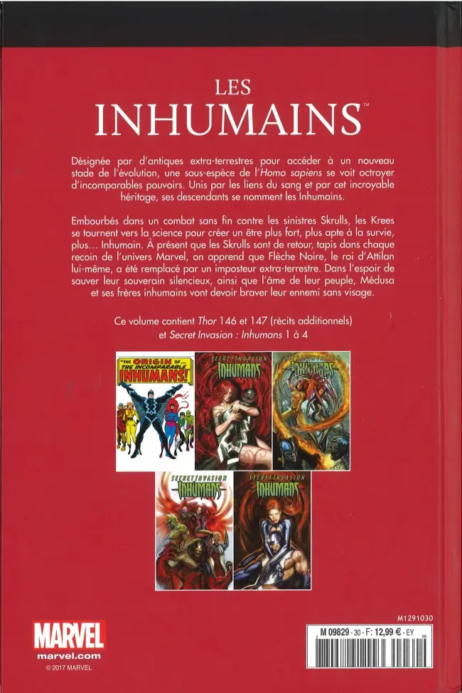 Verso de l'album Le meilleur des Super-Héros Marvel Tome 30 Les Inhumains