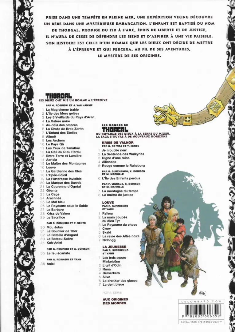 Verso de l'album Thorgal Tome 12 La Cité du Dieu Perdu