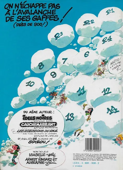 Verso de l'album Gaston Tome 11 Gaffes, bévues et boulettes