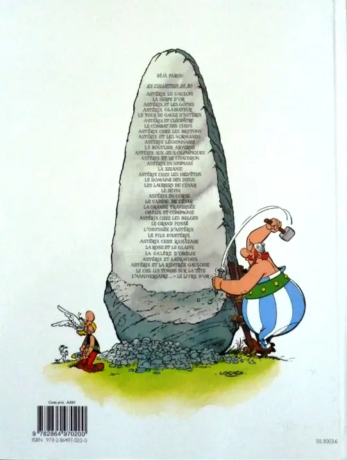Verso de l'album Astérix Tome 28 Astérix chez Rahãzade