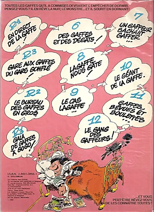 Verso de l'album Gaston Tome 13 Lagaffe mérite des baffes