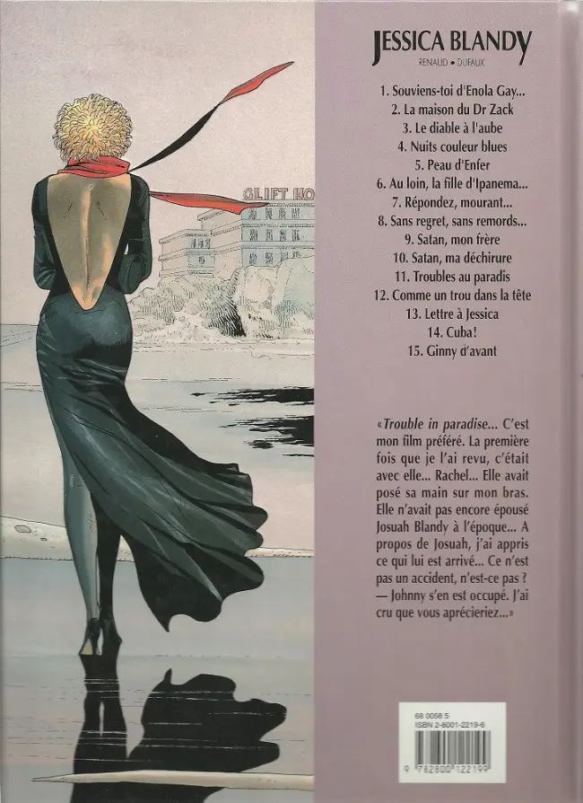 Verso de l'album Jessica Blandy Tome 11 Troubles au Paradis