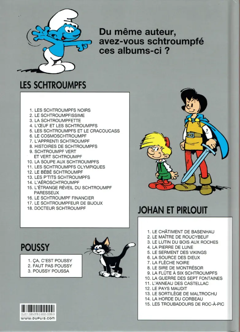 Verso de l'album Johan et Pirlouit Tome 5 Le Serment des Vikings