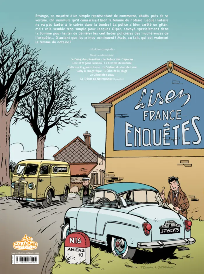 Verso de l'album Une aventure de Jacques Gipar Tome 4 La femme du notaire