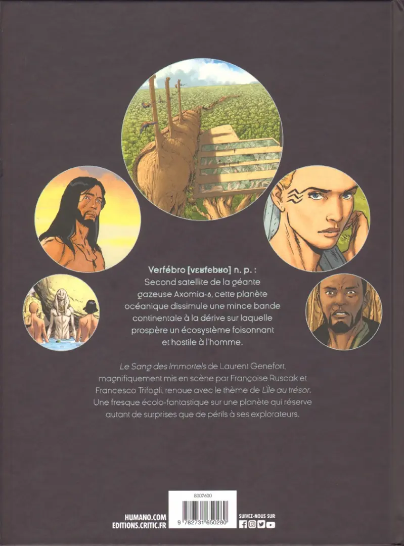 Verso de l'album Le sang des immortels
