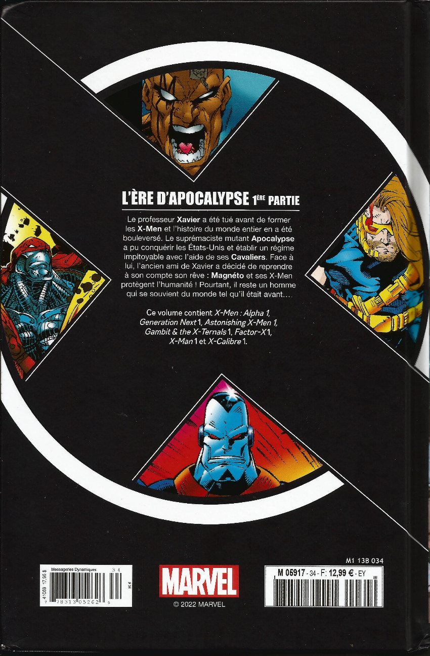 Verso de l'album X-Men - La Collection Mutante Tome 34 l'ére d'Apocalypse 1ère partie