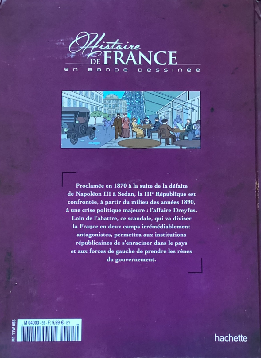 Verso de l'album Histoire de France en bande dessinée Tome 46 La Belle Epoque le tournant à gauche de la IIIe République 1894-1905