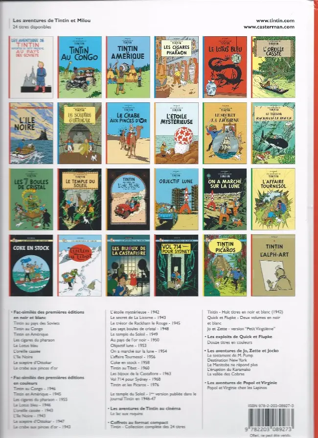 Verso de l'album Tintin Tome 14 Le temple du soleil