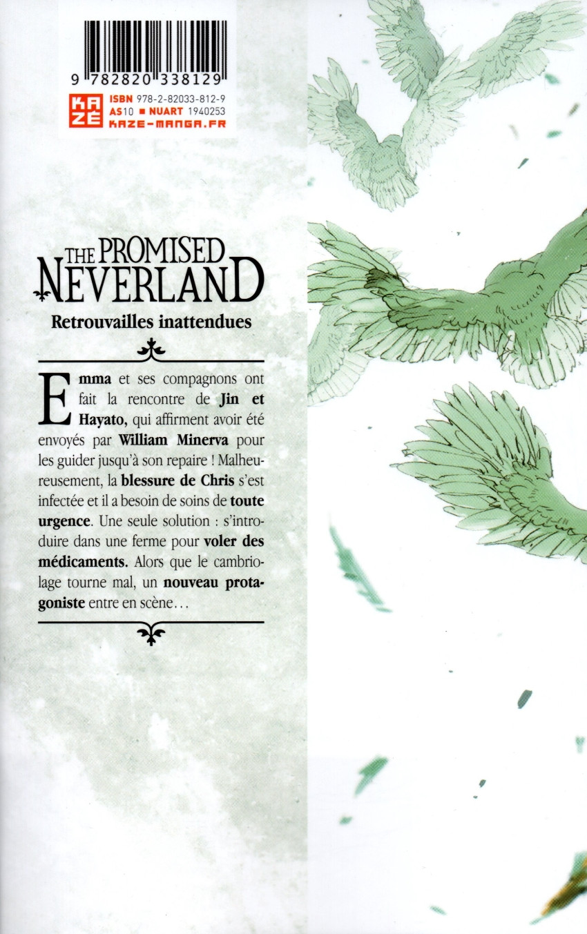 Verso de l'album The Promised Neverland 14 Retrouvailles inattendues