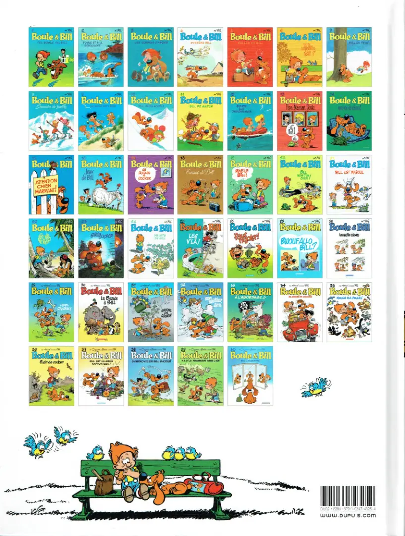 Verso de l'album Boule & Bill Tome 2 Boule et Bill déboulent