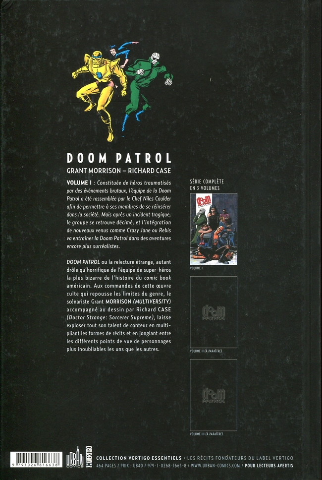 Verso de l'album Doom Patrol Volume I