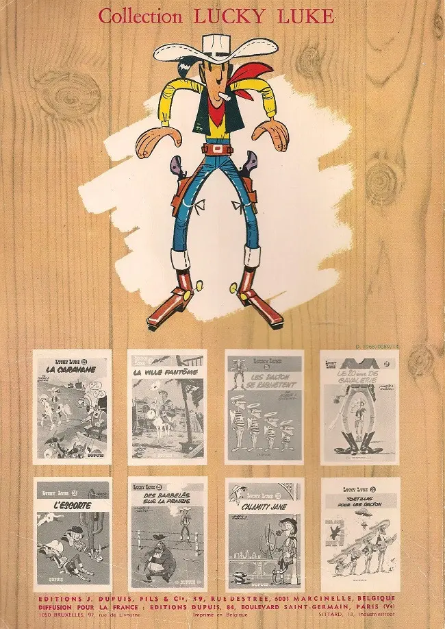 Verso de l'album Lucky Luke Tome 4 Sous le ciel de L'ouest