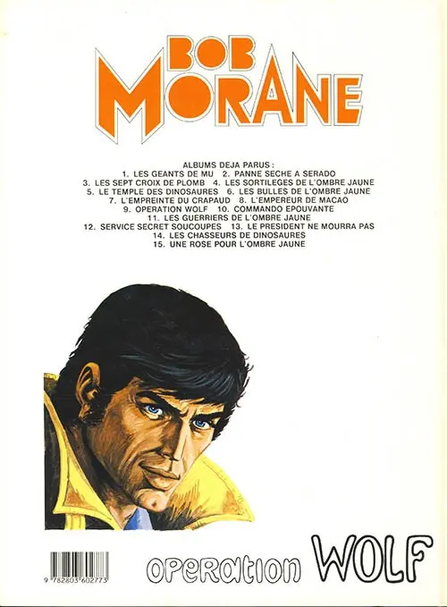 Verso de l'album Bob Morane Tome 28 Opération Wolf