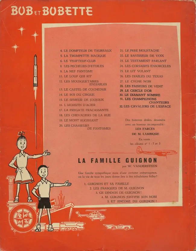 Verso de l'album Bob et Bobette Tome 32 Les cavaliers de l'espace