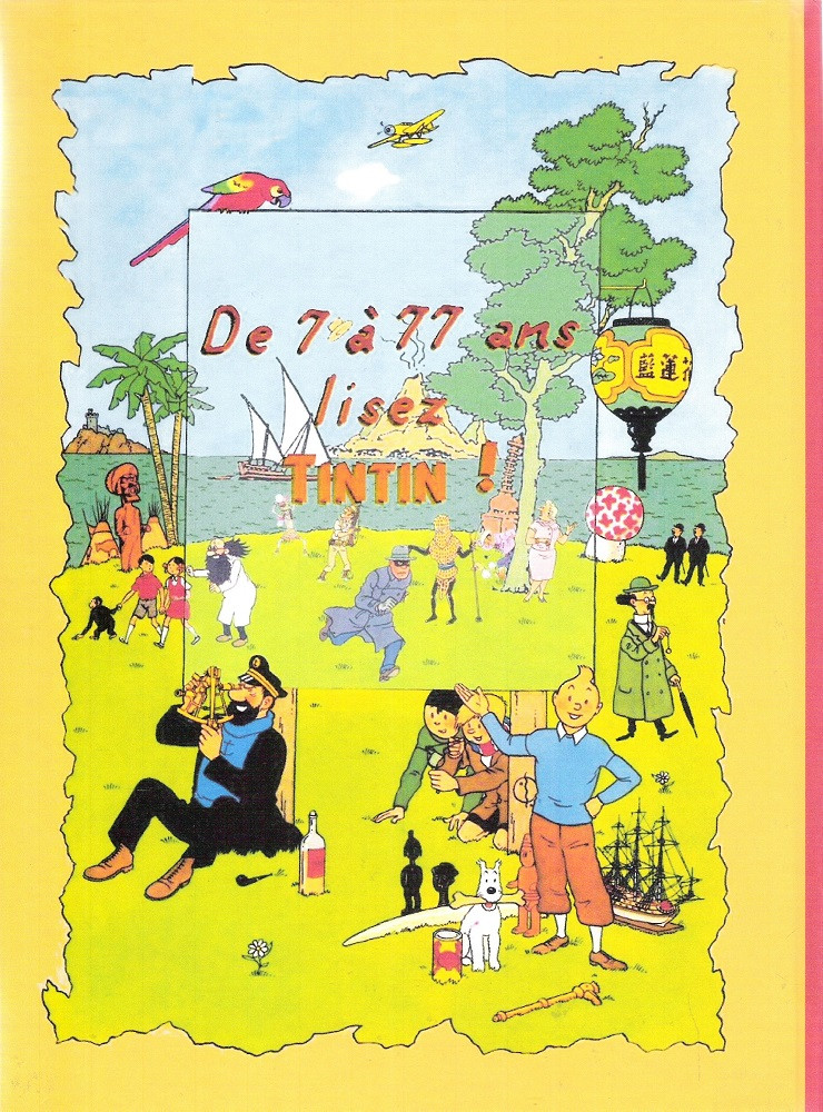Verso de l'album Tintin Les dix petits fétiches